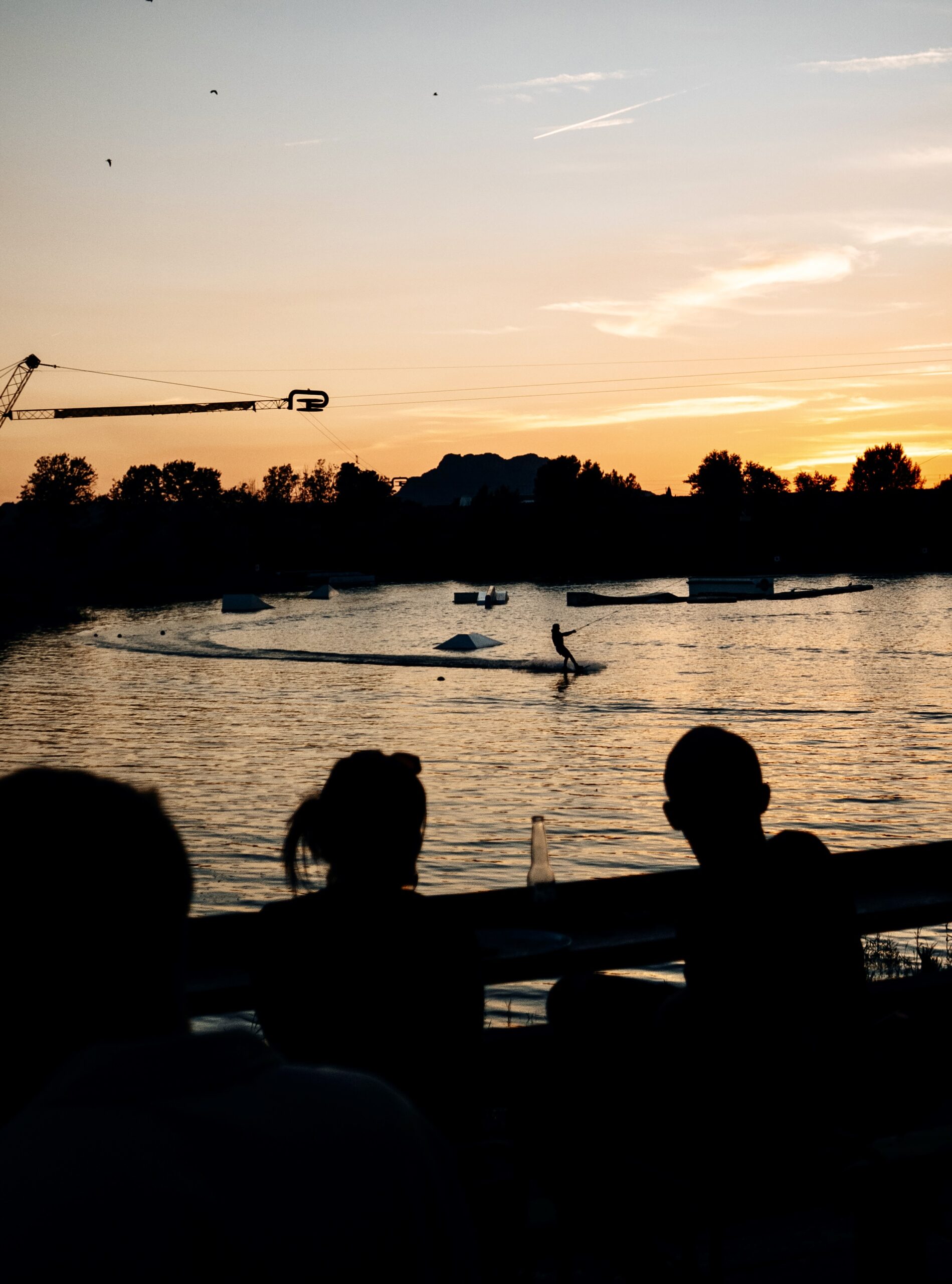Evening atmosphere at South Wake Park — sunset and DJ set